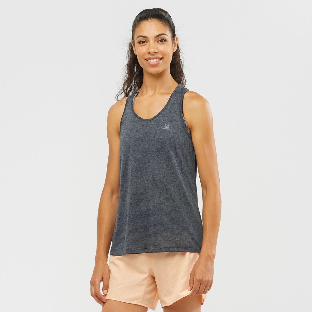 Salomon Singapore Womens Tank - AGILE W Black | 56347-NMDC